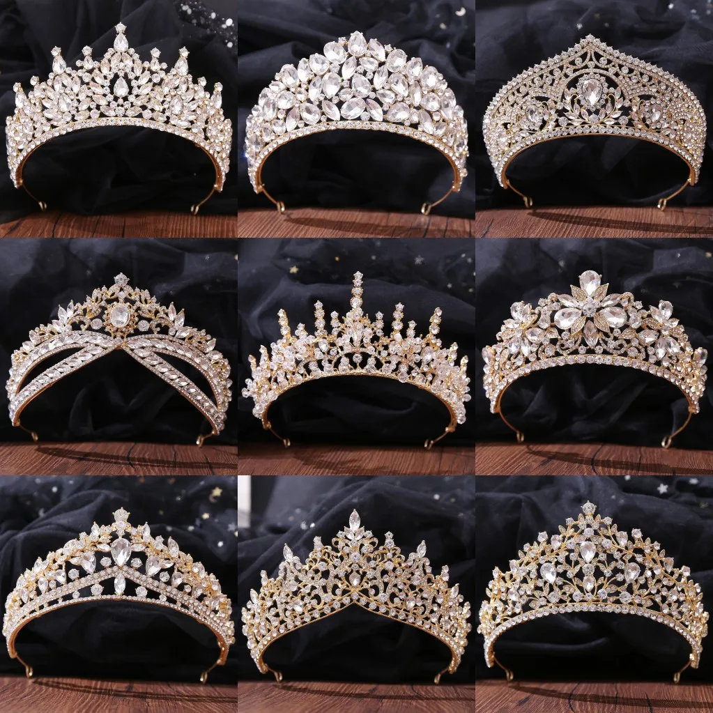Crystal Crown Hair Accessories Luxury Rhinestone Tiara For Women Wedding Headdress Bridal Hair Jewelry
