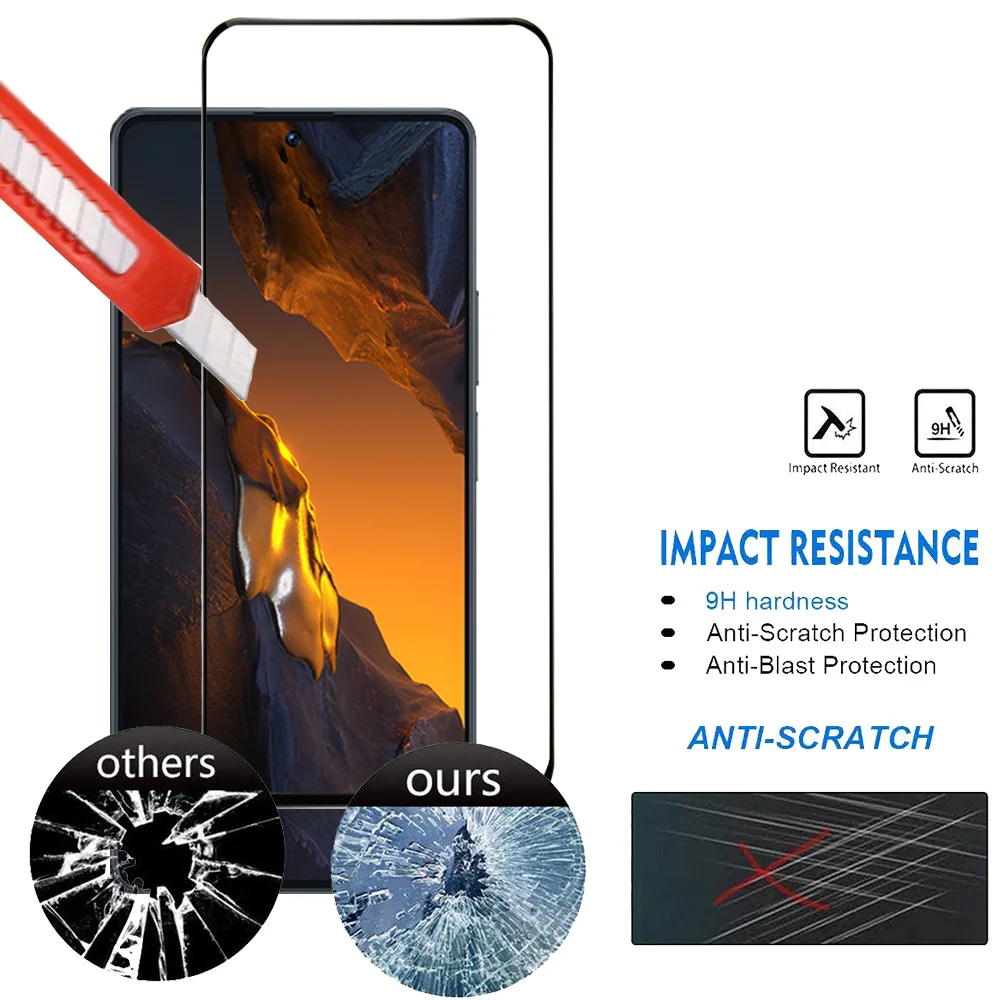 Pelicula pocof5 Front Tempered Glass For Poco F5 Pro Screen Protectors Poko F5 x5 Pro 5G cristal templado Poco X3 F4 X4 GT protector pantalla Pocco F5 verre trempé Poco F5Pro Camera Lens Film