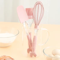 silicone shovel baking set 2022 new arrival cartoon animal handle rolling pin auxiliary food shovel tool scraper barbecue brush