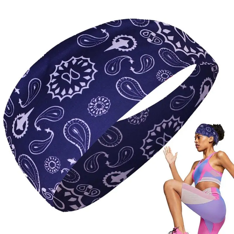 

Exercise Headband Workout Sweatbands Hemiyan Style Printed Stretchy Unisex Non Slip Moisture Wicking Headband For Working Out