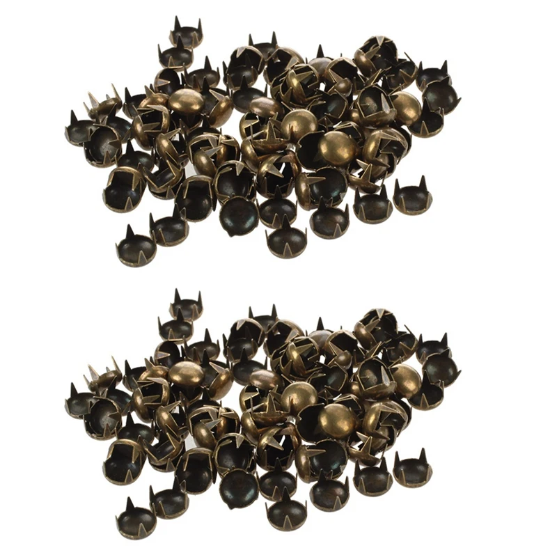 

200Pcs 7Mm Round Rivet Cone Bronze Decorative Studs Rivet DIY Crafts