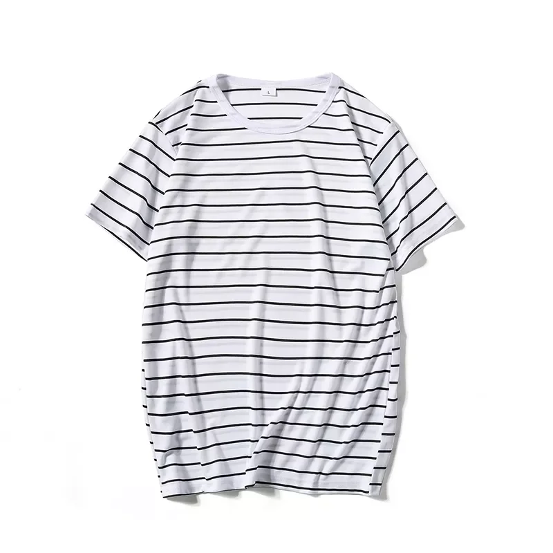 

NEW IN Harajuku Stripe T Shirt Men Casual Short Sleeve Tshirt Streetwear Fashion Black White Tops Tees O Neck Hip Hop Tshirt Men