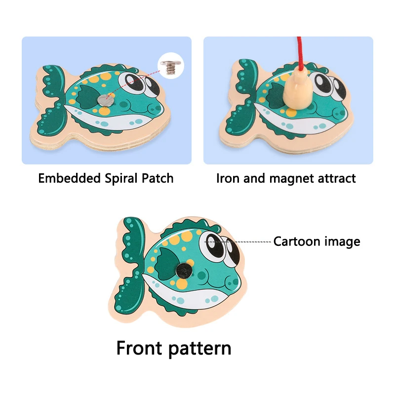 Деревянная рыболовная игра Монтессори обучающая детская игрушка для малышей