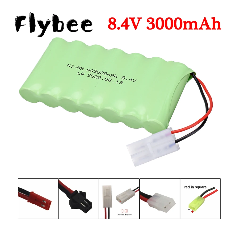 

8.4v 3000mah NiMH Battery pack For Rc toys Car Tanks Trains Robot Boat Gun upgrade 7.2V Rechargeable Battery Tamiya/SM/JST plug