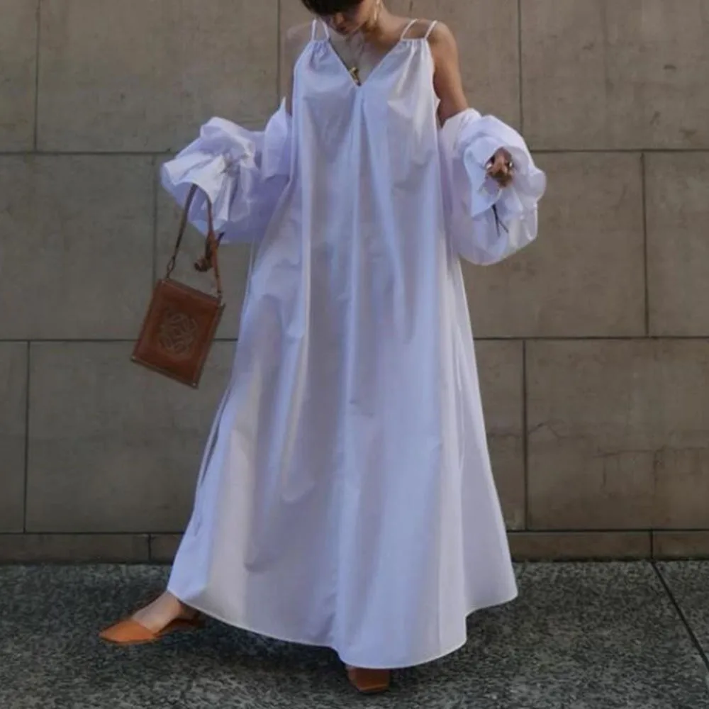 

Spring Loose Women Long Dress Autumn Sexy New A Line Long Maxi Robe Femme Vestiods 2021 Casual Korean Japan Lady Robe Dresses