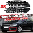 Хромчерный стиль RS6 ABS 2x Автомобильная передняя противотуманная фара решетка радиатора отделка для Audi A6 C7 Sedan 2012 2013 2014 2015 противотуманная фара решетка