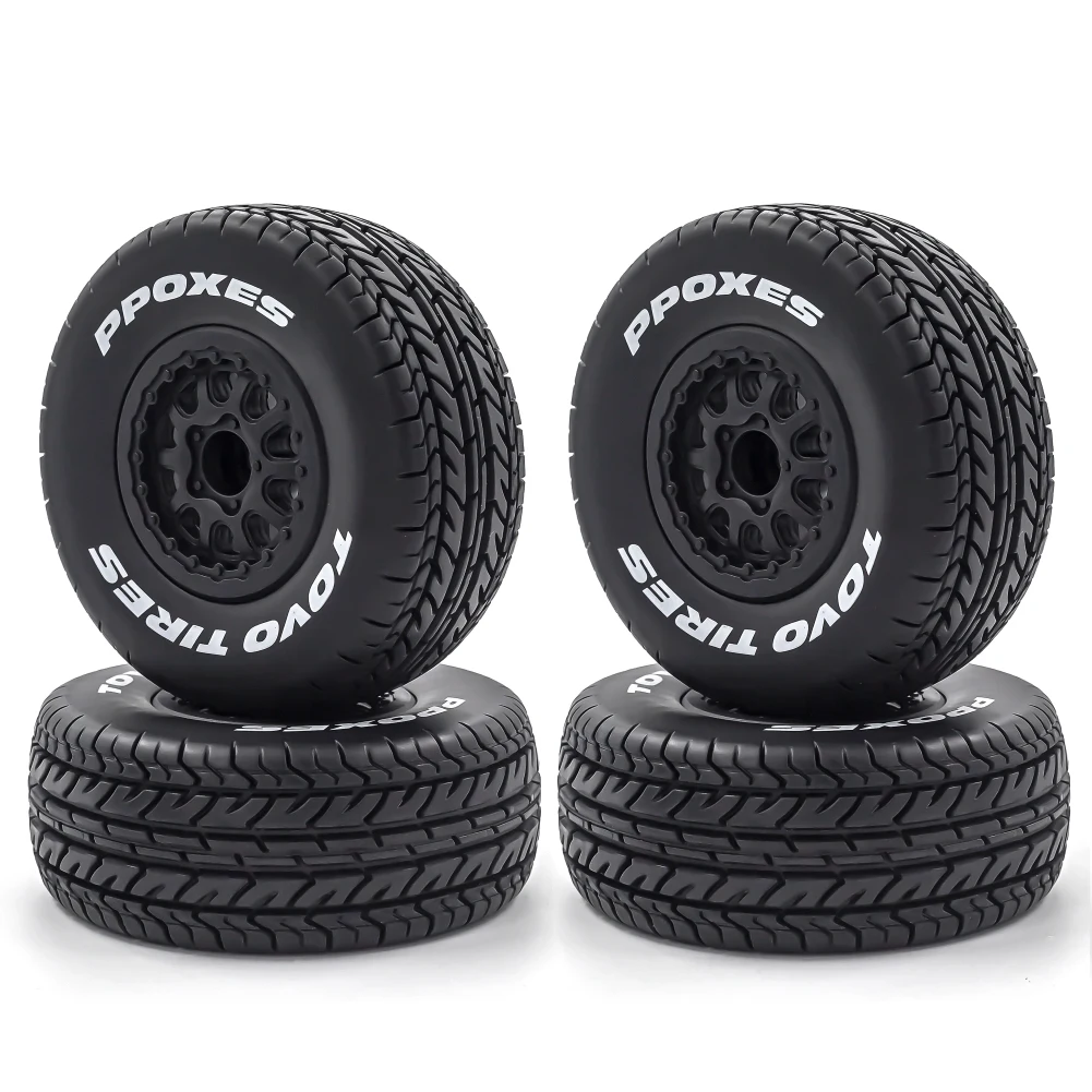 

4pcs 112mm 1/10 Short Course Truck Tires Tyre Wheel With 12mm Hex For Slash Arrma Senton HuanQi 727 Vkar 10sc Hpi Rc Car
