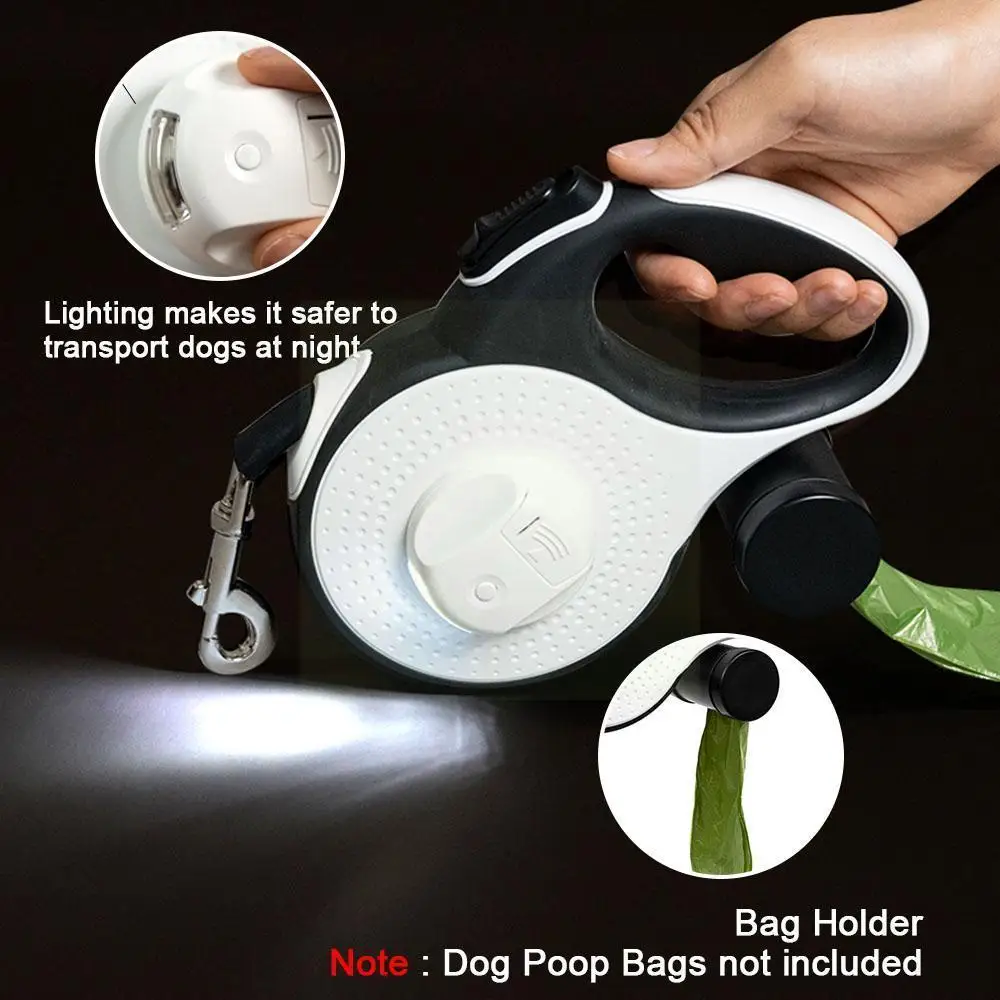 

New Retractable Free Strong Dog Leash With Light Durable Dog Walking Duty Leash Bag Nylon Long Dispe With D0B9 Heavy Poop H9V2