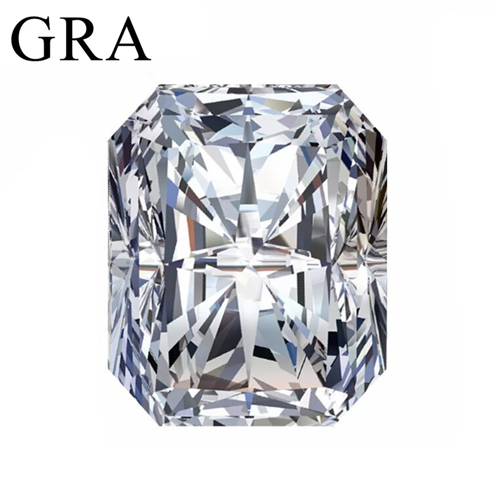 

Radiant Cut Moissanite Loose Single Stones 0.2ct to 13ct D Color VVS1 Lab Loose Gems Pass Diamond Tester With GRA Certificate