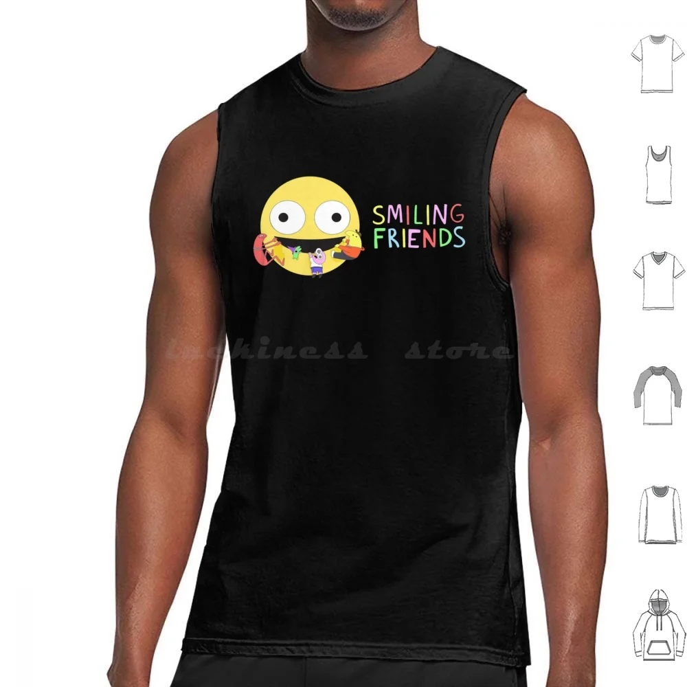 Копия Gleb улыбающиеся друзья майки жилет без рукавов Глиб психологическая галька