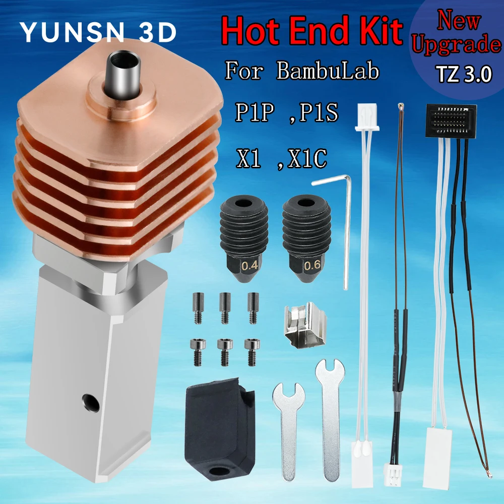 Обновление Hotend TZ3.0 для BambuLab P1S P1P X1 X1C TZ V3.0 бамбуковой цельнометаллической