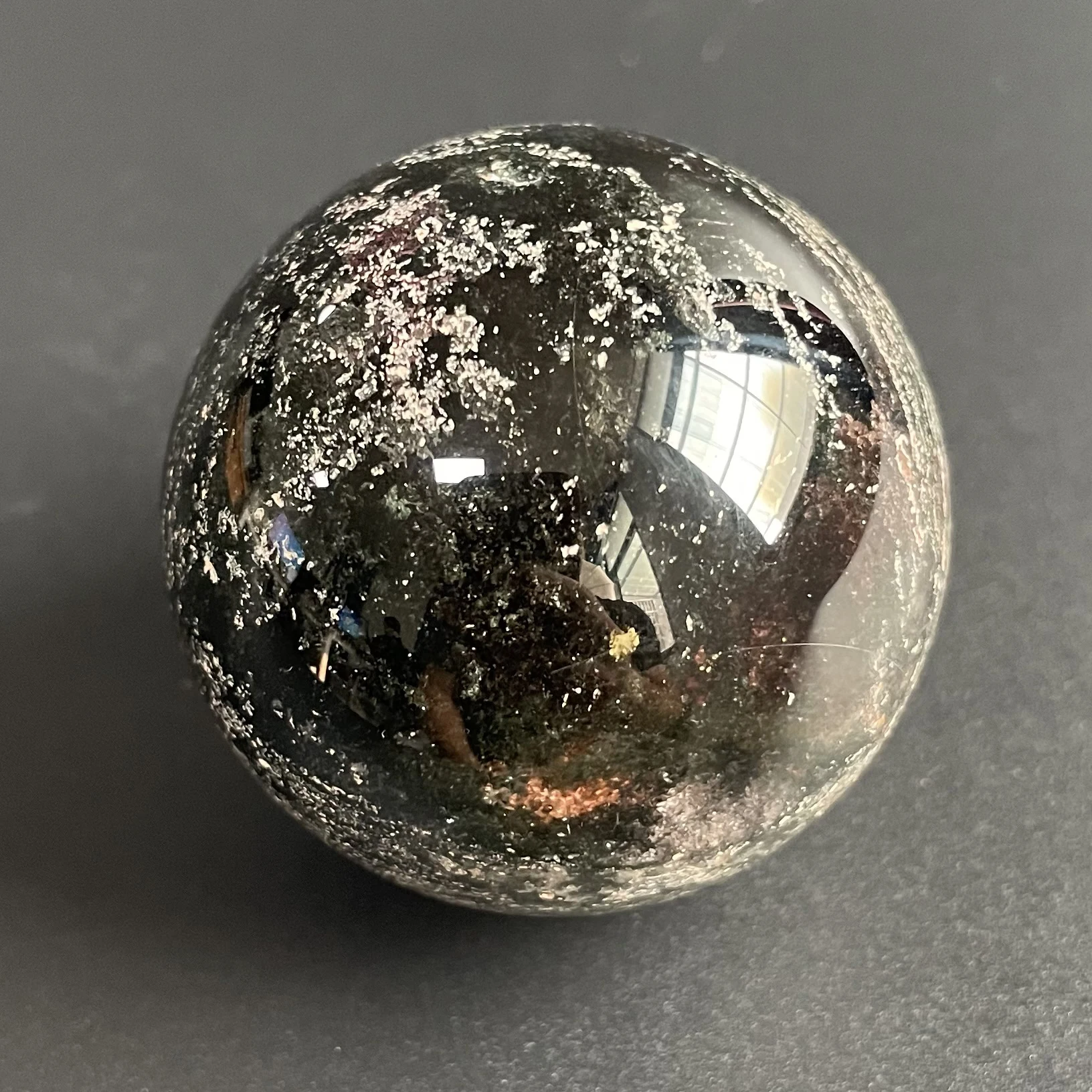 135 г натуральный хрустальный шар зеленое фантомное украшение полированная