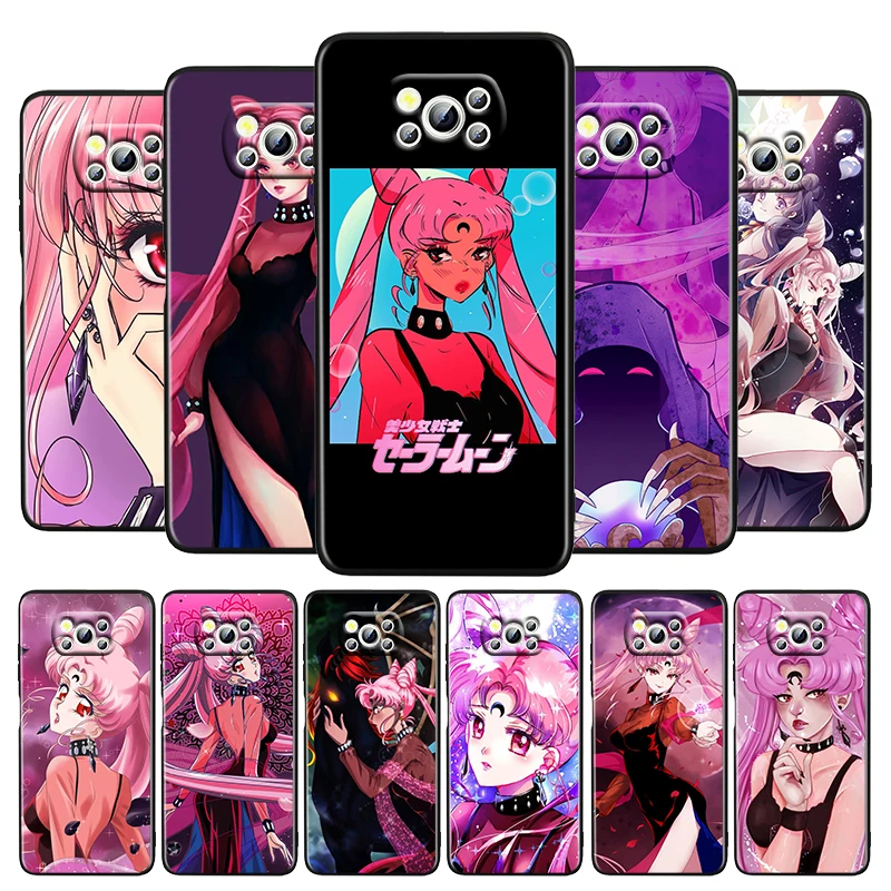 

Sailor Moon Black Lady For Xiaomi Poco M4 X4 X3 Pro F3 GT NFC M3 C3 M2 F2 F1 X2 4G 5G Silicone Soft TPU Black Phone Case Cover