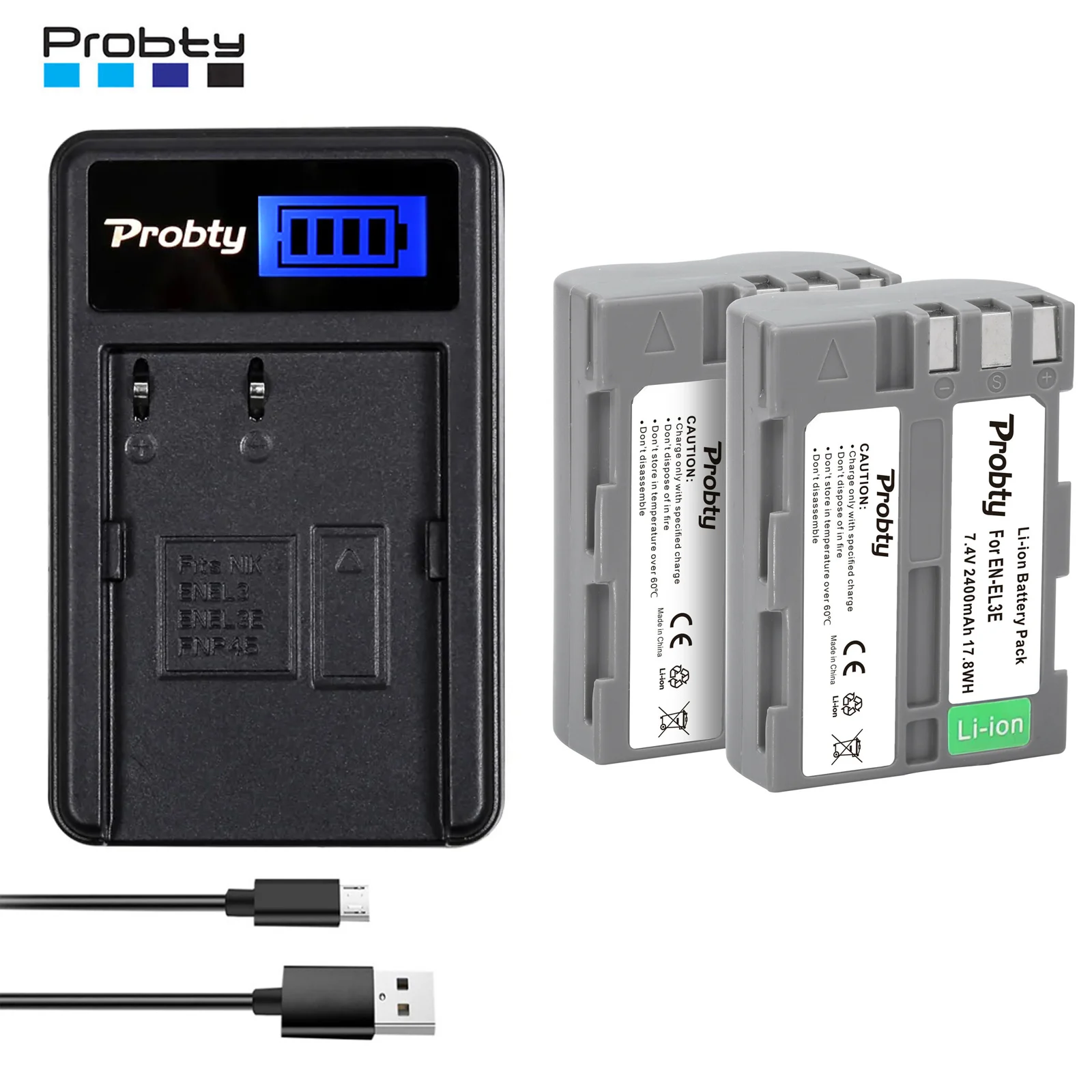 Аккумулятор и зарядное устройство на 2400 мАч для фотоаппарата Nikon D70s, D50, D80, 90,D300S, D300, D700, D90, D200