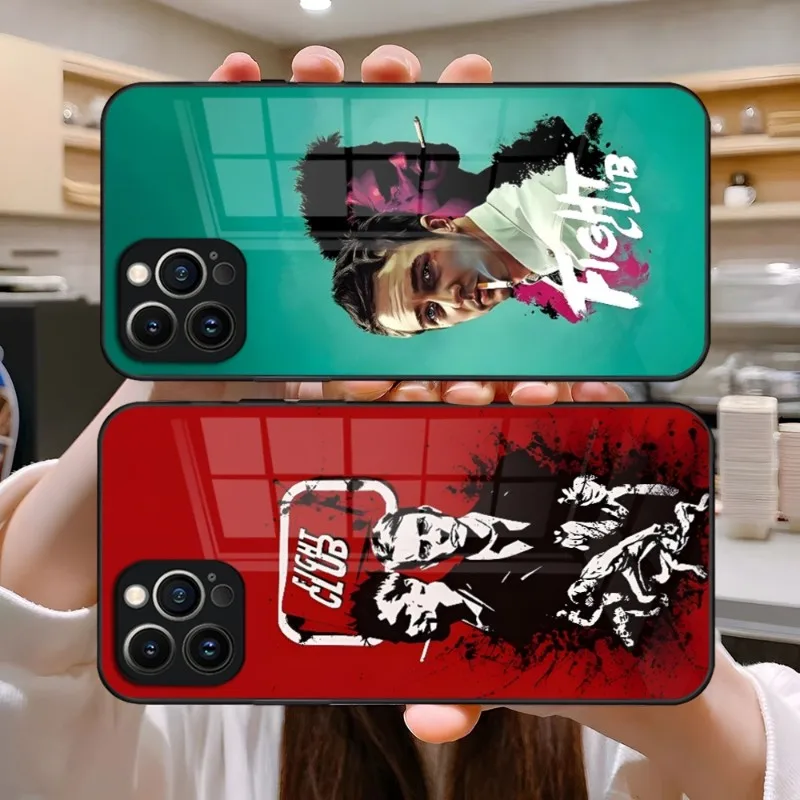 

Чехол для телефона с изображением фильма «Бойцовский клуб», Роскошный дизайнерский стеклянный чехол для IPhone 14 Pro, 12, 11, 13, Mini, X, XR, XS, Max, 8, 7, 6 Plus, SE, задняя крышка