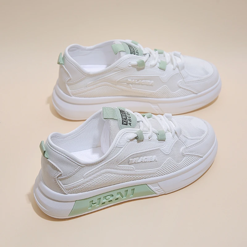 

2022 Women's Fashion Sneakers Spring And Summer Leisure Breathable Free Delivery Popular Tennis Platform White Flat Shoes