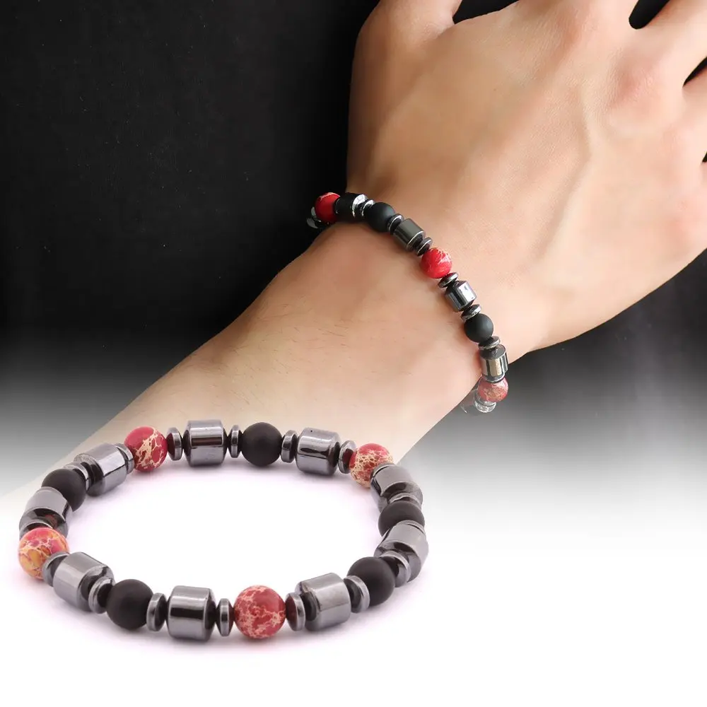 

Браслет из натурального камня из агата и оникса Slindir Cut Hematite