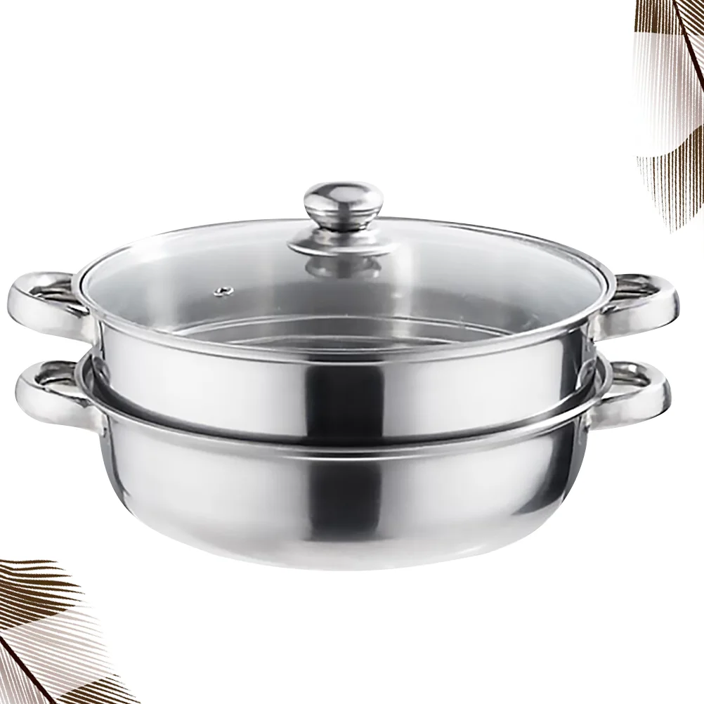 

Steamer Pot Cooking Steam Stainless Steel Cookware Steamers Soup Vegetable Boiler Doublefood Steaming Cooker Pan Stockpot Layers