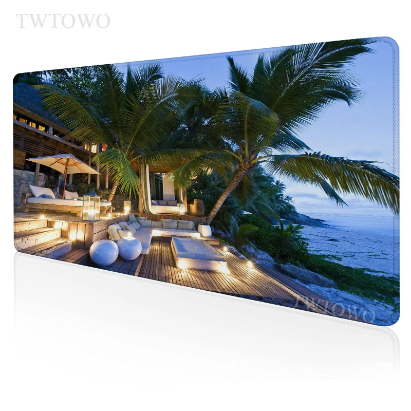 

Tropical Beach Palm Mouse Pad Gamer XL Custom HD Home Mousepad XXL keyboard pad Carpet Office Laptop Mice Pad Desktop Mouse Pad