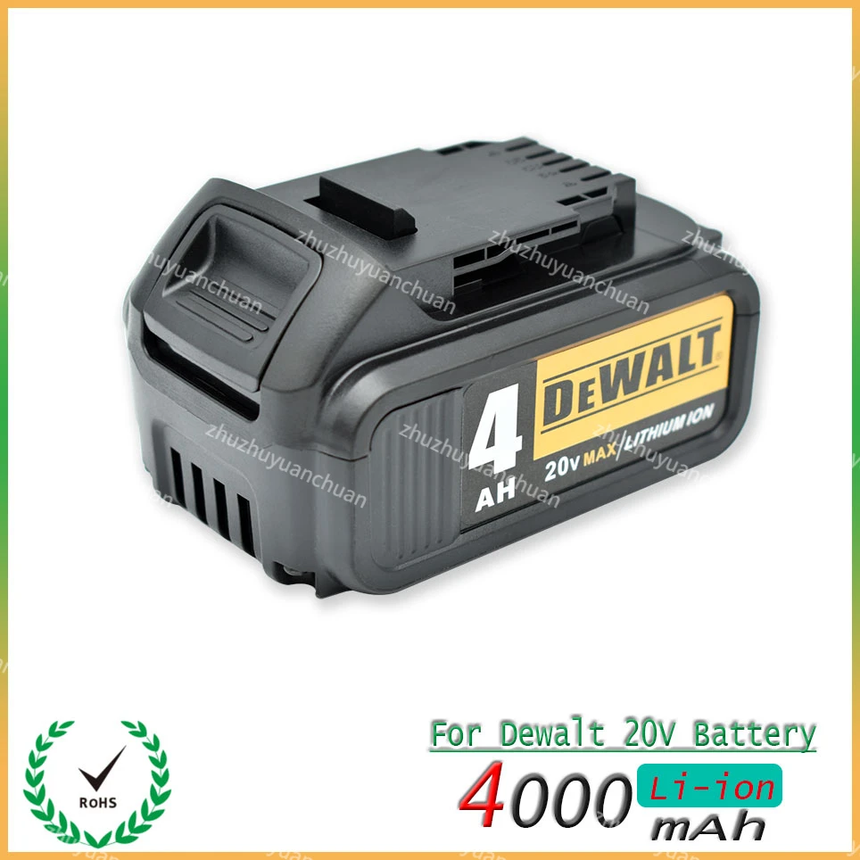 

DeWalt 100% Original 20V 4000mAh Rechargeable Power Tools Battery with LED Li-ion Replacement DCB205 DCB204-2 20V/4.0Ah DCB206