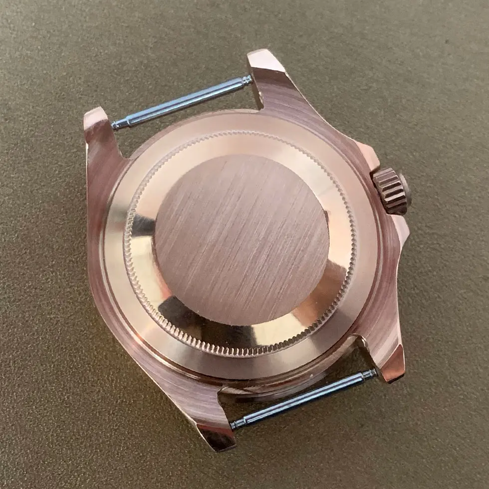 40mm Watch Case Two-way Rotation PVD Rose Gold Sapphire Mirror Fit Miyota 8215 8205 Mingzhu2813 2836 GMT3804 Movement Men Watch