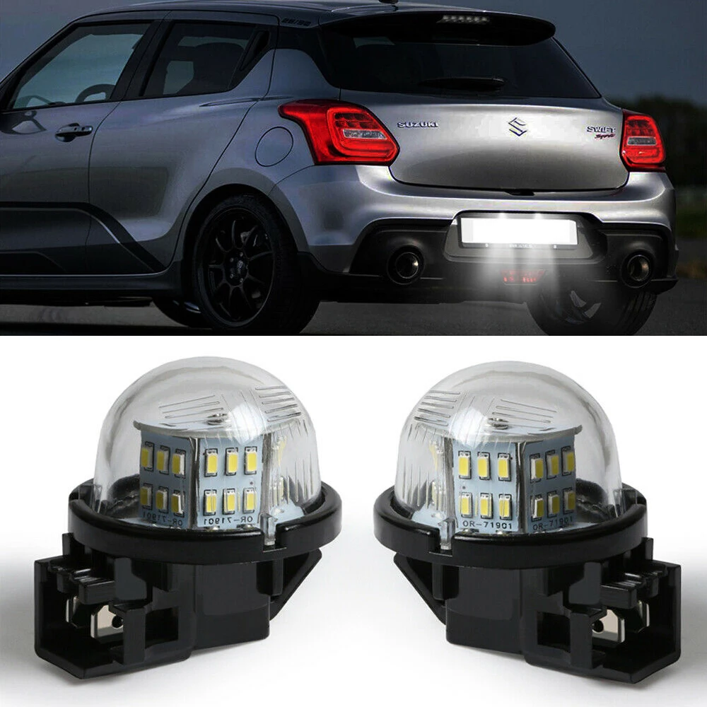 

2Pcs LED Car License Number Plate Lights For Suzuki Burgman 400 Tokaidenso 3 2003 2004 2005 2006 Bright White Canbus Error Free