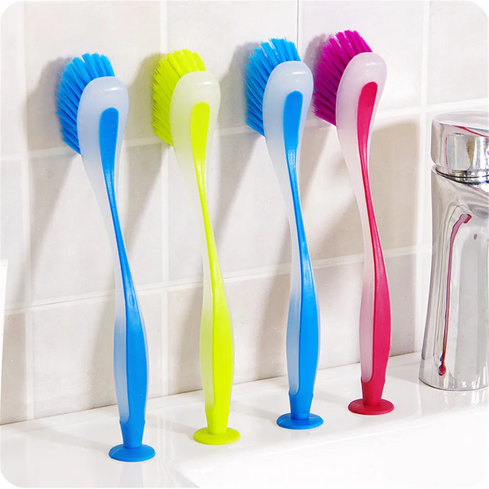 

1PC Multifunctional Suction cup brush can be vertical Cleaning Brush Kitchen Dishwashing Brush Pot Brush Wash Brush Sink Clean