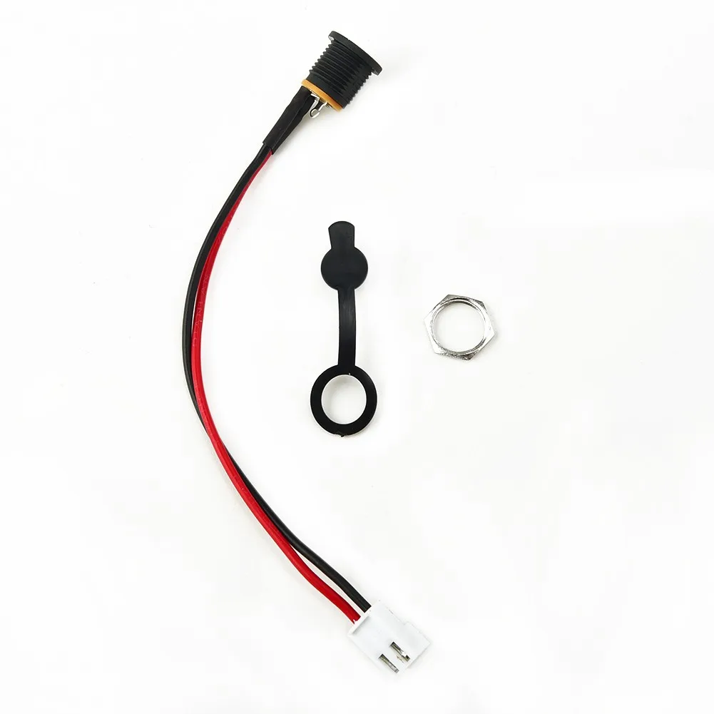 

1set Ebike Electric Scooter Parts Power Charging Port DC5.5x2.1mm Round Hole Battery Charging Port Inline Connector