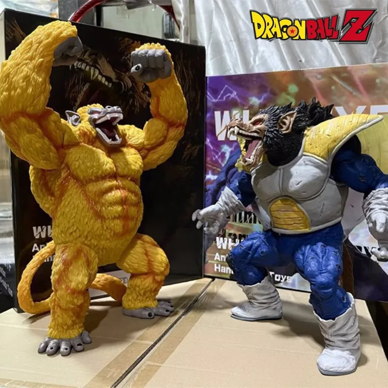 

43 см Драконий жемчуг театральная версия стать Золотой Ape Gorilla Vegeta Goku Аниме Фигурка Статуя Модель украшение Рождественские подарки