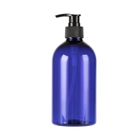 500ml blue color refillable squeeze plastic lotion bottle with black pump sprayer pet plastic portable lotion bottle