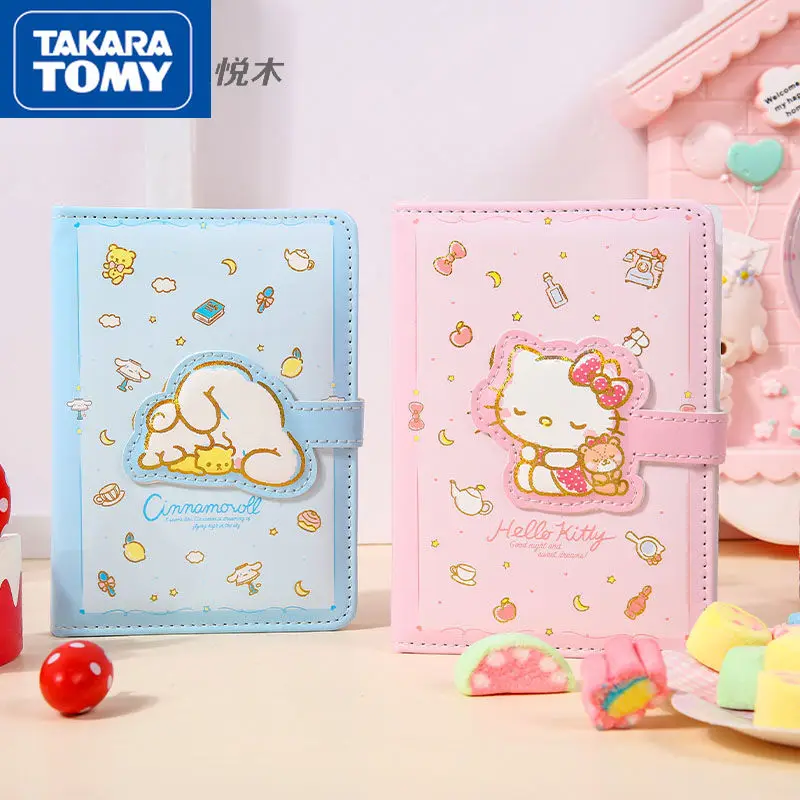 

TAKARA TOMY Hello Kitty Magnetic Buckle A5 Notebook PU Leather Color Inner Page Notepad Student School Supplies
