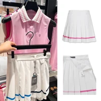 Golf Shorts Skirts Spring/Summer Womne's Pleated Skirts Fashion Skirt gradient Color Line Design Golf Clothing Skorts Skirt