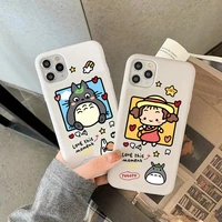 totoro spirited away candy color white phone cover for iphone 11 12 13 pro max x xr xs max 6 6s 7 8 plus 12 13mini soft tpu case