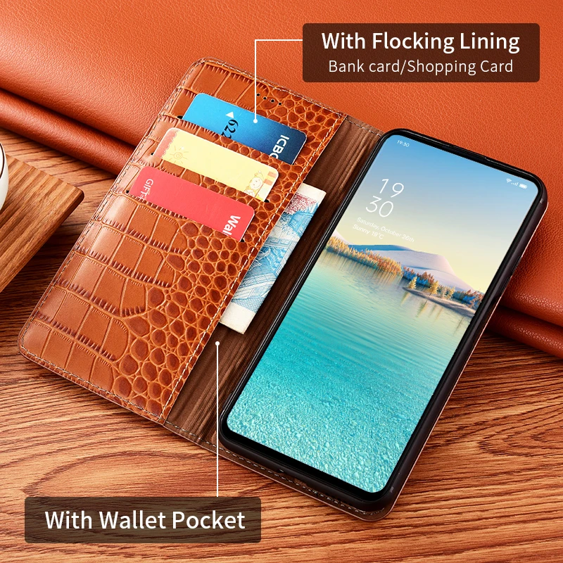 Роскошный чехол из крокодиловой кожи с отделением для денег OPPO Realme Narzo 20 10 30 50 Pro 10A
