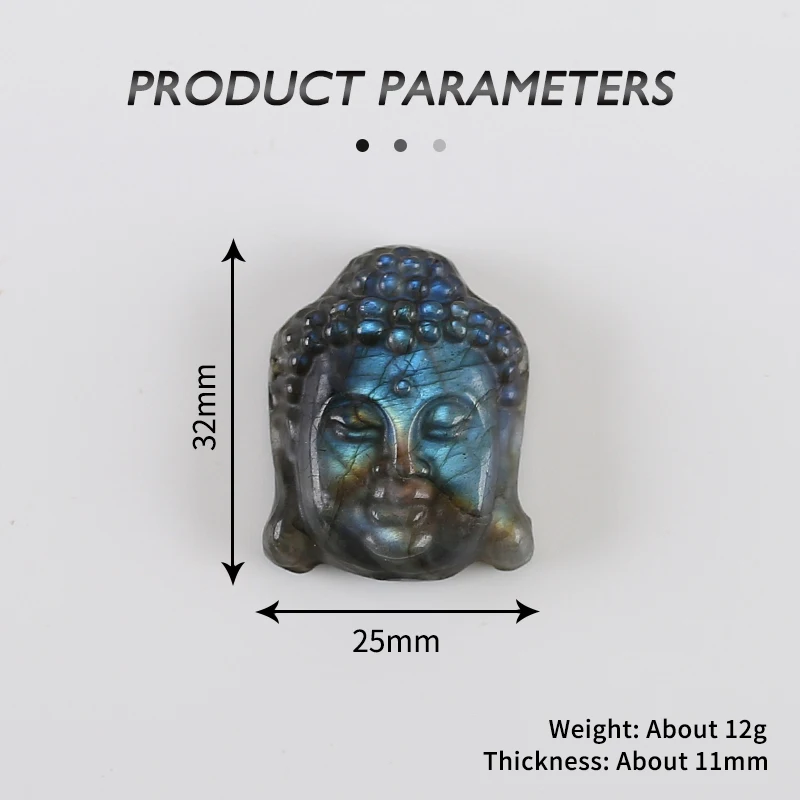 Оптовая продажа натуральный камень лабрадорит голова Будды резной кулон бисер