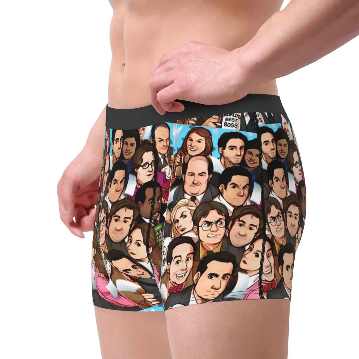 Novelty Boxer Shorts Panties Men Collage The Office Underwear Breathable Underpants for Homme