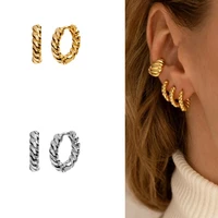 romad vintage spiral twist hoop earrings for women punk party earrings trendy gold color earrings jewelry pendientes mujer