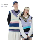 Жилет мужскойженский трикотажный с V-образным вырезом, оверсайз