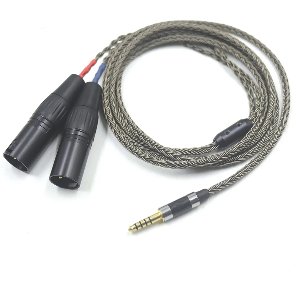 HiFi 16 ядер OCC посеребренный 4 мм сбалансированный двойной 2x 3pin XLR аудиокабель