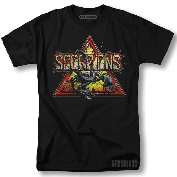 Фото Футболка Scorpions с винтажным графическим дизайном для концертного тура в стиле рок №1