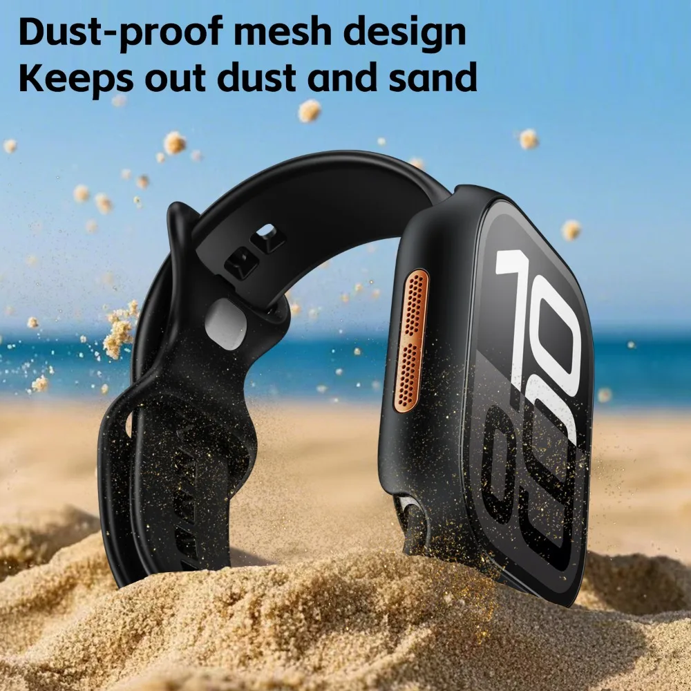Стекло + чехол для Apple Watch, 46 мм, 42 мм, 45 мм, 44 мм, 41 мм, 40 мм, водонепроницаемая жесткая защитная пленка для экрана ПК для iWatch 10 9 8 7 6 5 4 SE (art.: 3920d104de2dc) - 3920d104de2dc