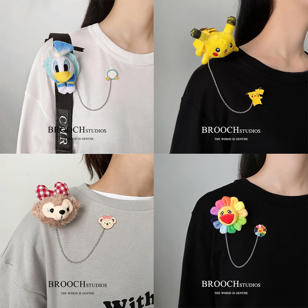 Дисней Лило и Стич радужный плюшевый динозавр панды кукла-брошь игрушка карикатура пин-бейдж аксессуары для женщин мужчин подарок.