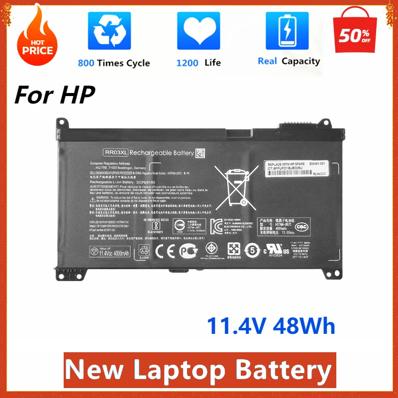 Новый аккумулятор для ноутбука RR03XL HP ProBook 430 435 440 450 455 470 G4 G5 HSTNN-PB6W HSTNN-UB7C HSTNN-LB71 851477