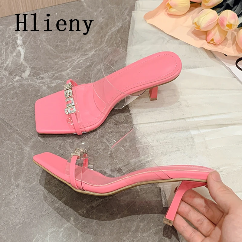 

Шлепанцы Hlieny женские с квадратным носком, уличные пляжные тапочки, сланцы, сандалии на низком тонком каблуке, модная летняя обувь без задник...