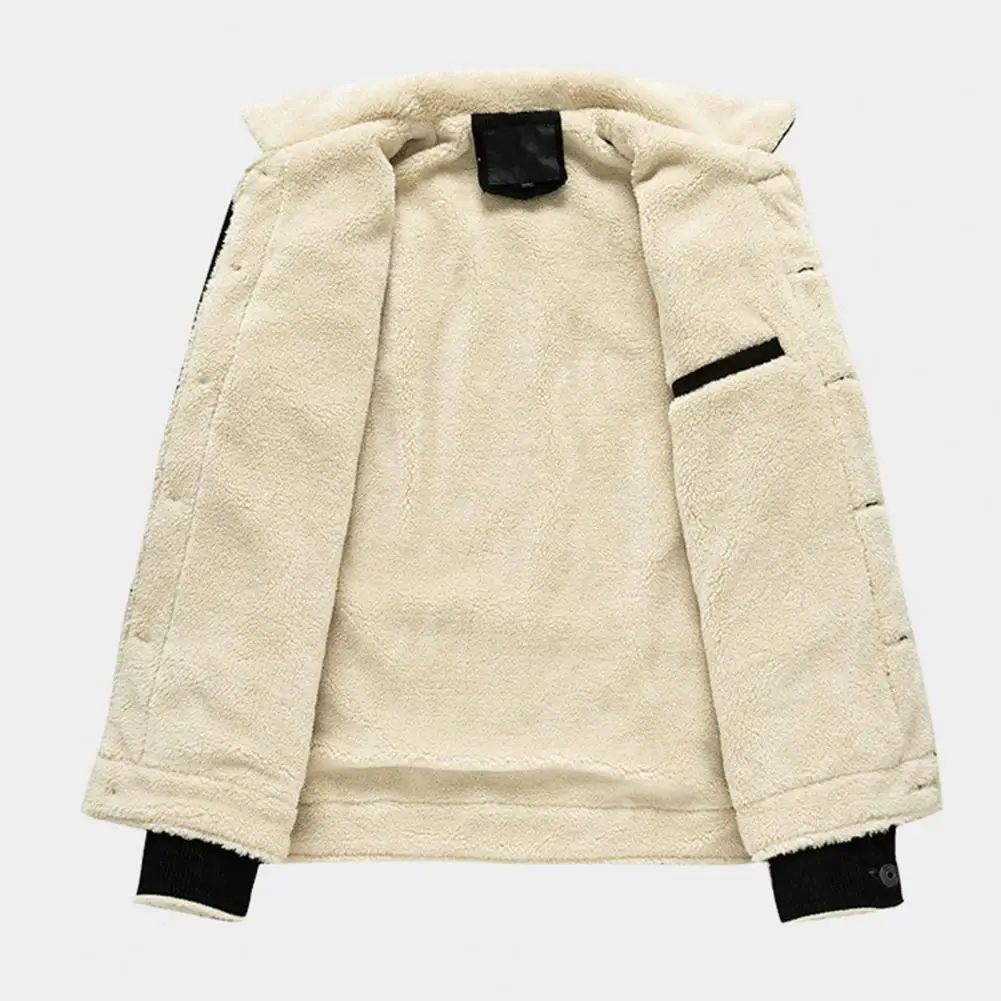 

Corduroy Jacket Vintage Corduroy Lapel Winter Coat with Pockets Slim Fit Thickened Warmth for Men's Long Sleeve Jacket Cold