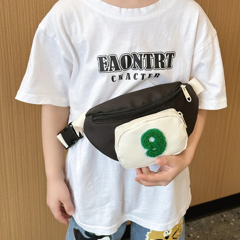 Простая нейлоновая нагрудная сумка для мальчиков модная детская поясная сумочка