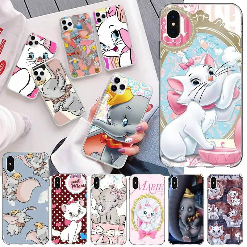 

Dumbo marie Phone Case For iphone 13 12 11 Pro Mini XS Max 8 7 Plus X SE 2020 XR Silicone Soft Cover