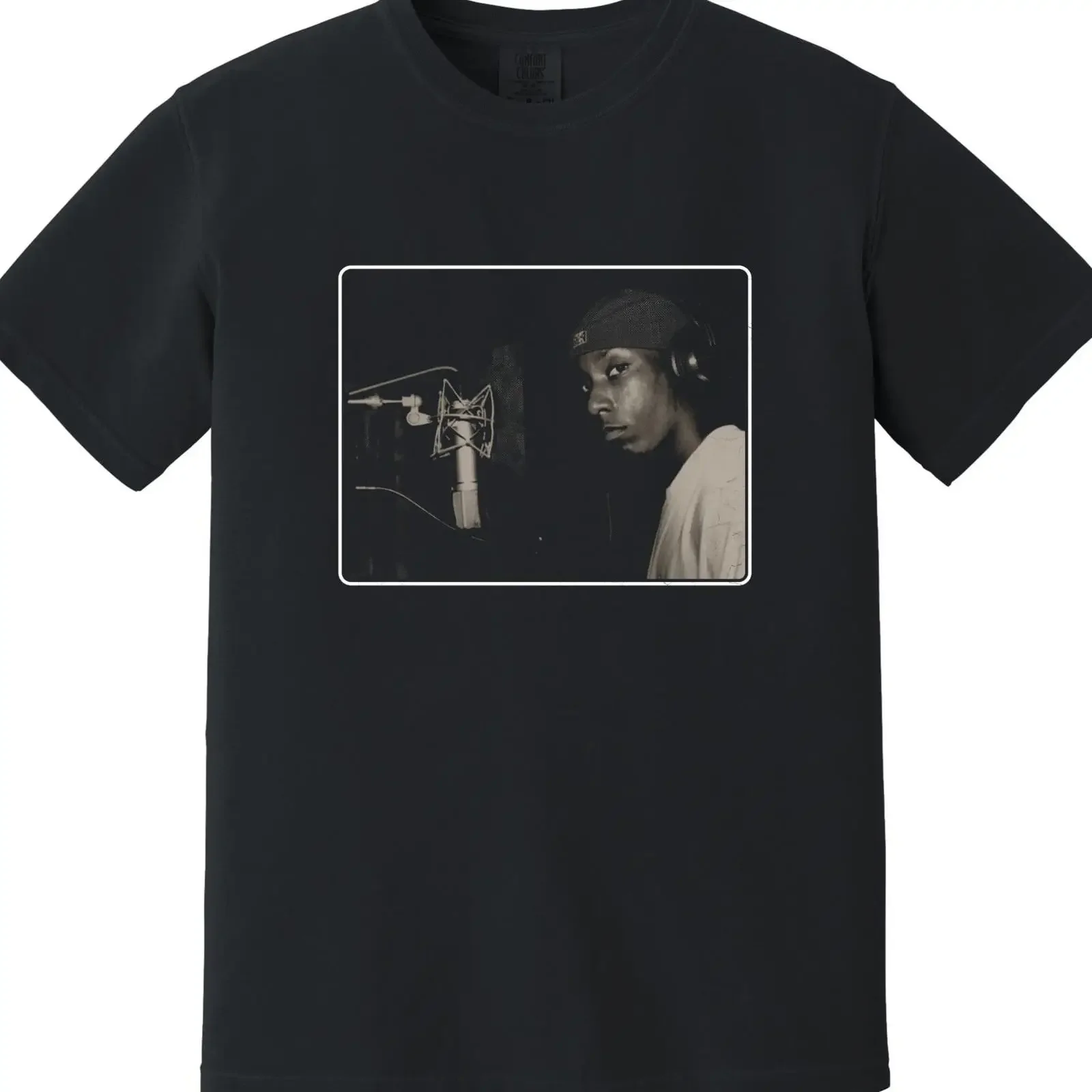 Фото Футболка Big L 90s Golden Era Boom Bap DITC из плотного хлопка с винтажным принтом, универсальная, с эффектом потертости №1