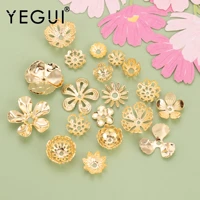 yegui m1038jewelry accessories18k gold platedcopper metaldiy pendantsflower shapediy earringsjewelry makingone pack