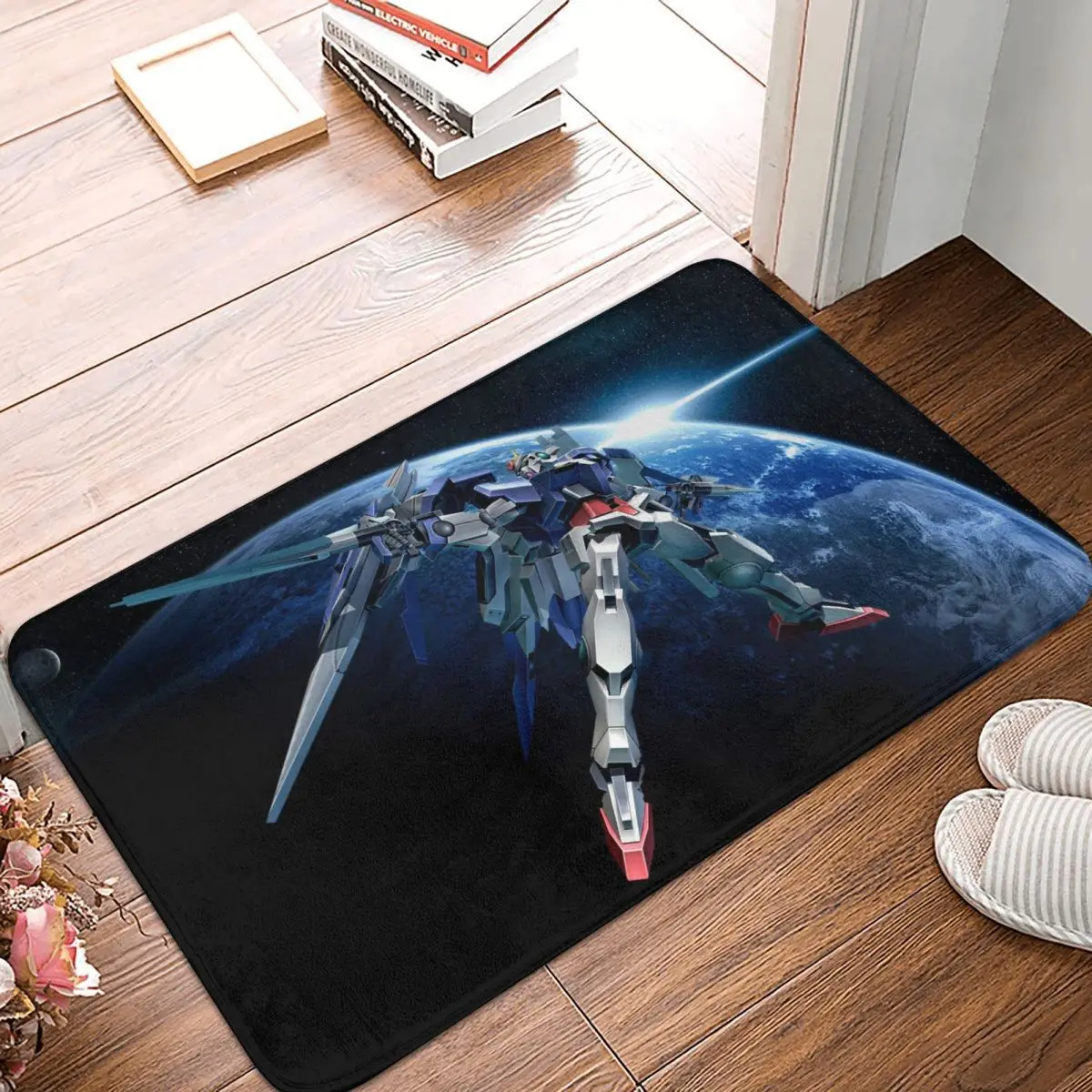 

Антискользящий коврик для ванной Gundam Tomino Yoshiyuki с изображением летательных аппаратов аниме, фланелевый коврик в виде Луны, Придверный коврик...